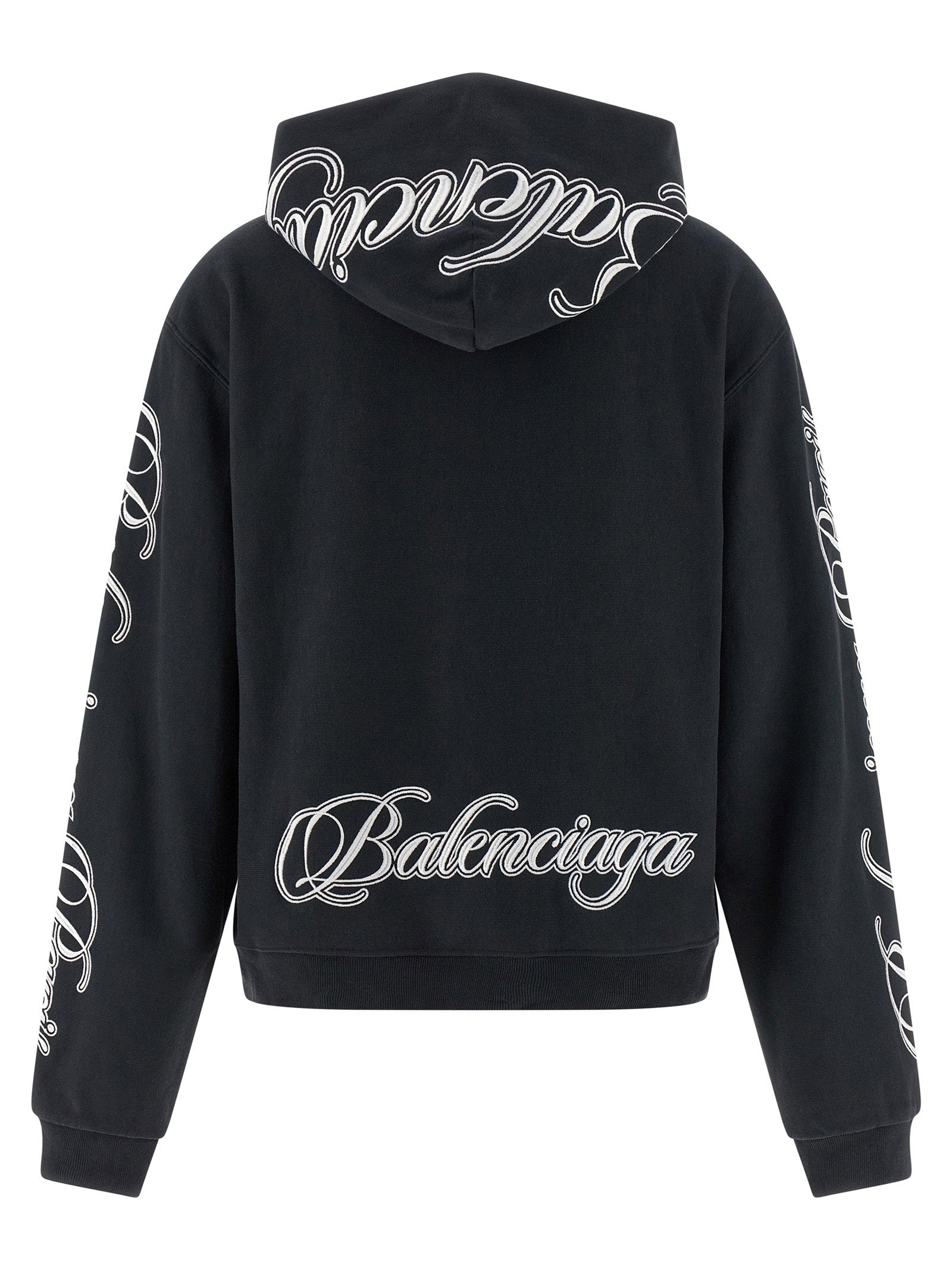 Balenciaga Cursive Hoodie Black