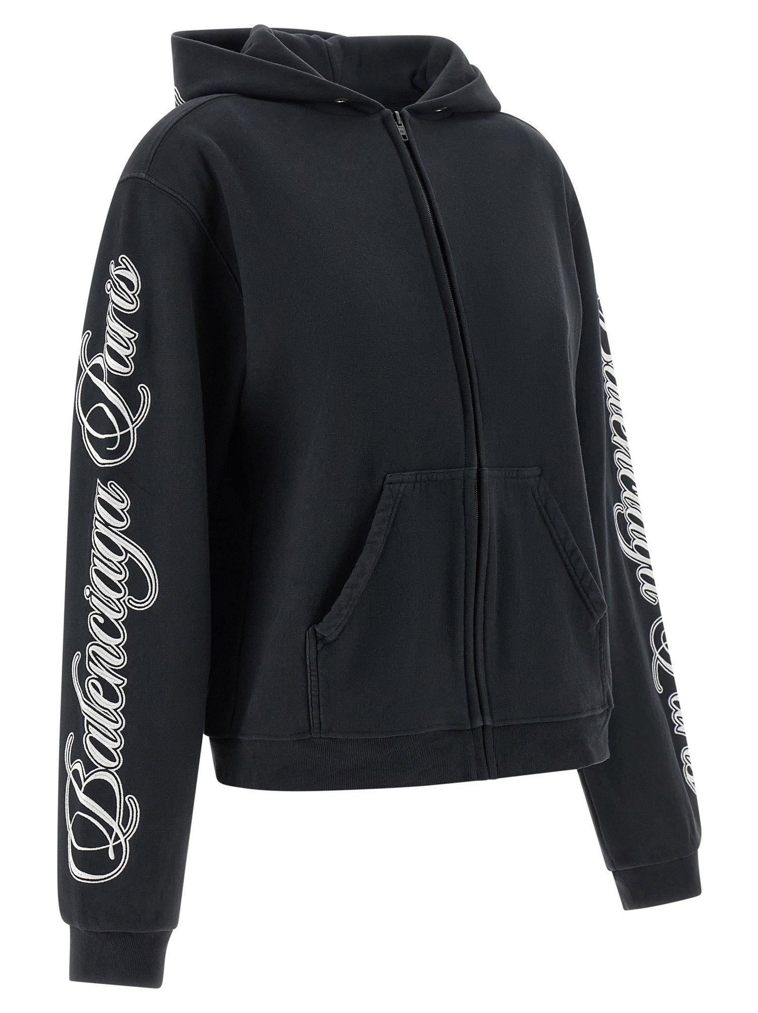 Balenciaga Cursive Hoodie Black