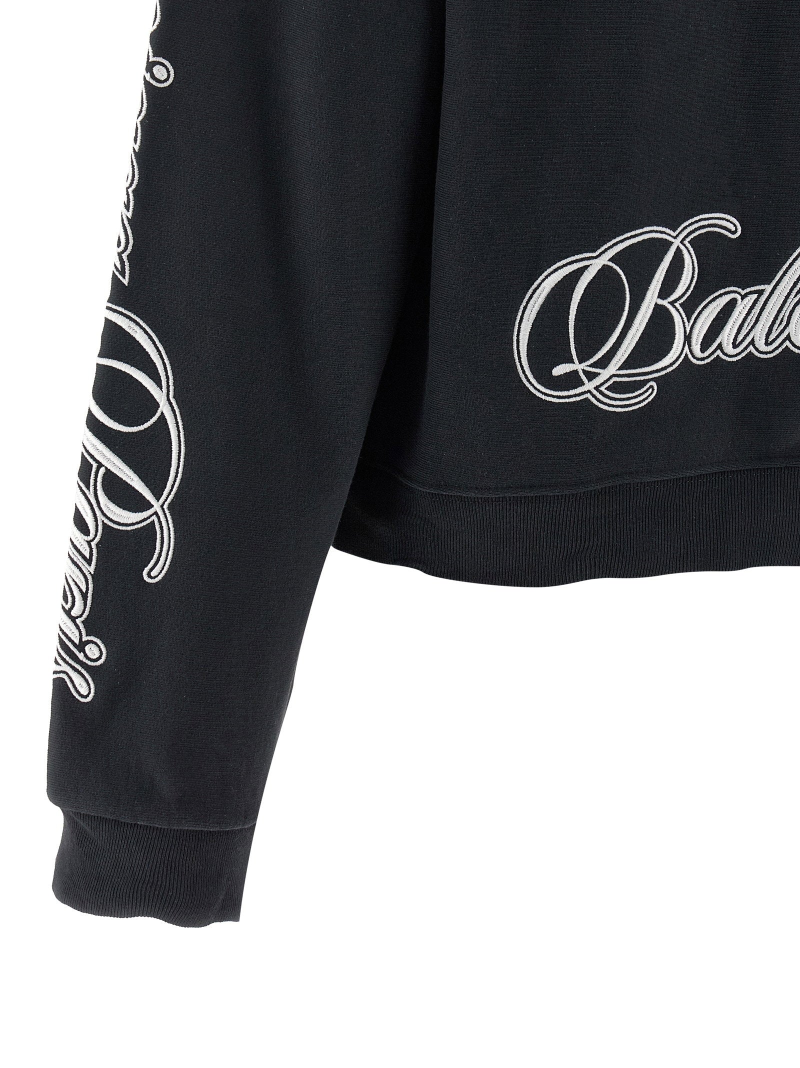 Balenciaga Cursive Hoodie Black