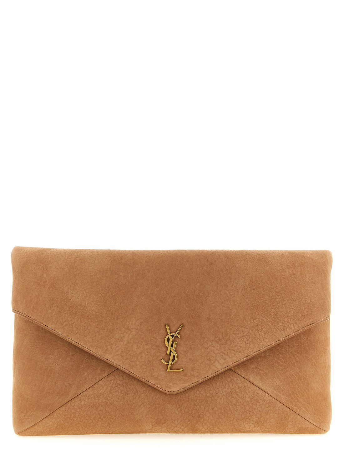 Saint Laurent Envelope Maxi Clutch Brown
