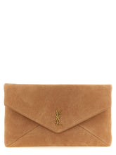 Saint Laurent Envelope Maxi Clutch Brown