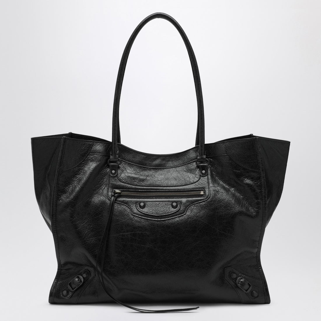 Balenciaga Medium Le City Tote Bag in Black Leather