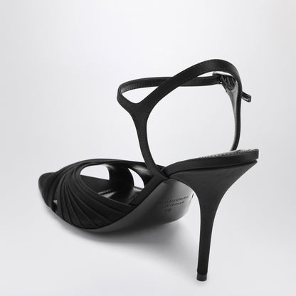 Balenciaga Dynastie Black Satin High-Heel Sandals Black