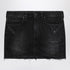 Balenciaga Washed Black Mini Denim Skirt with Buckle and Stud Details Black