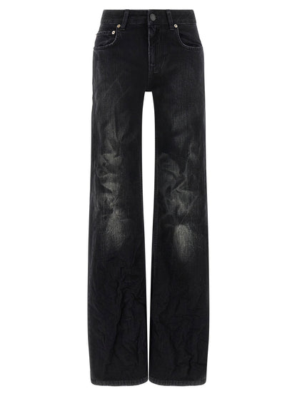 Balenciaga Wide Leg Jeans Black