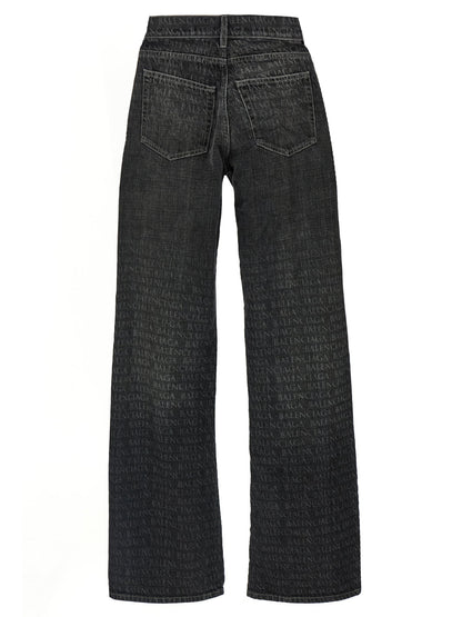 Balenciaga Wide Leg Jeans Black