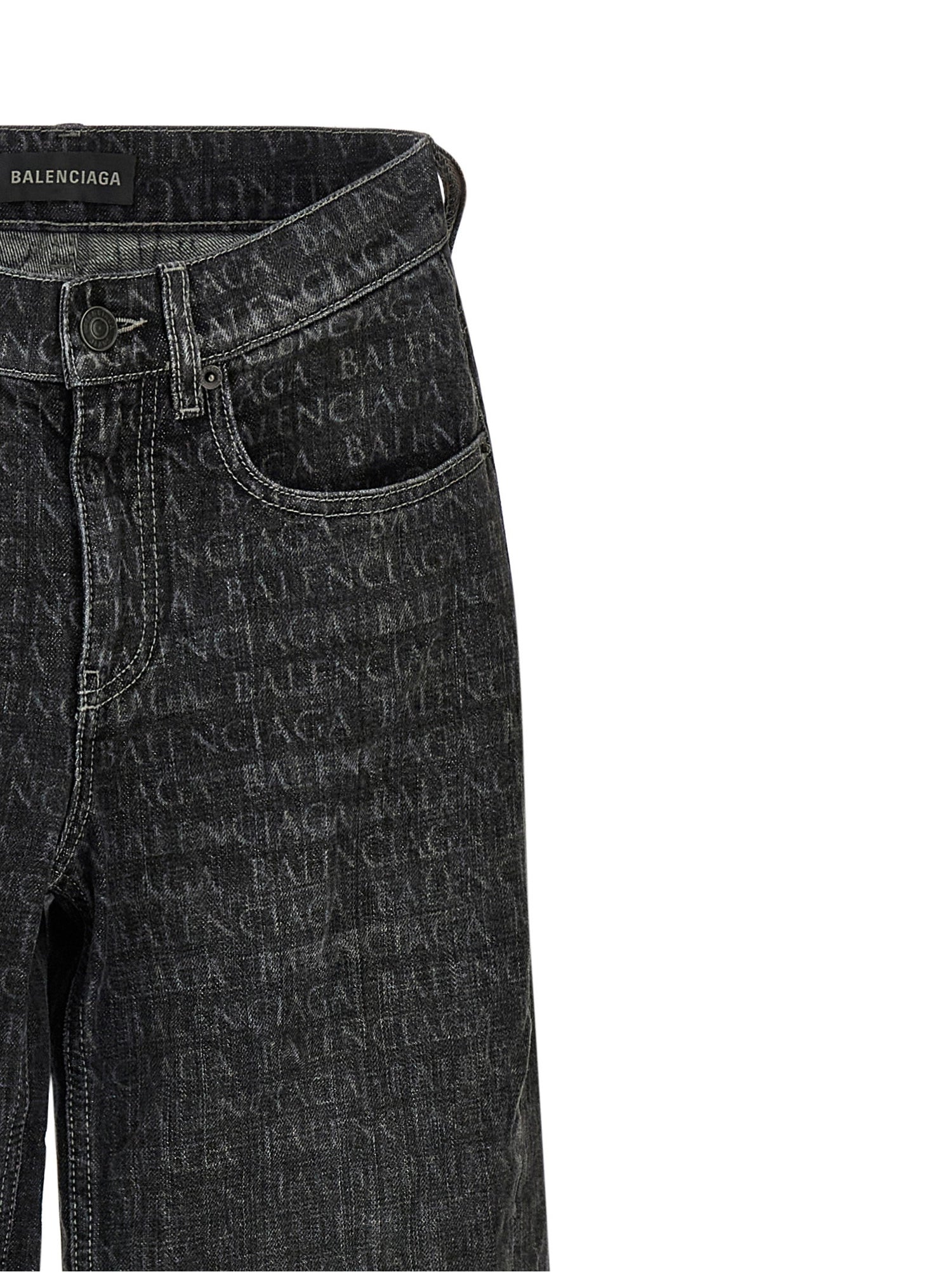 Balenciaga Wide Leg Jeans Black