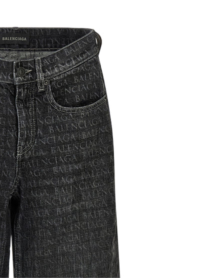 Balenciaga Wide Leg Jeans Black