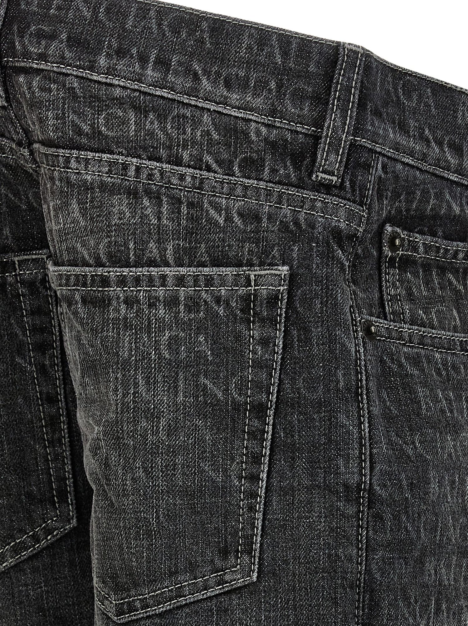 Balenciaga Wide Leg Jeans Black