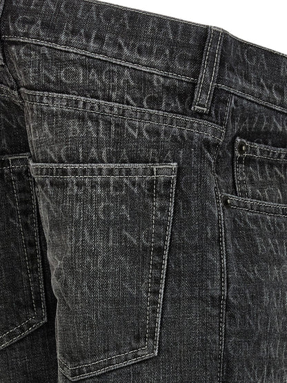 Balenciaga Wide Leg Jeans Black