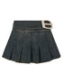 Balenciaga Buckle Pleated Skirt Blue