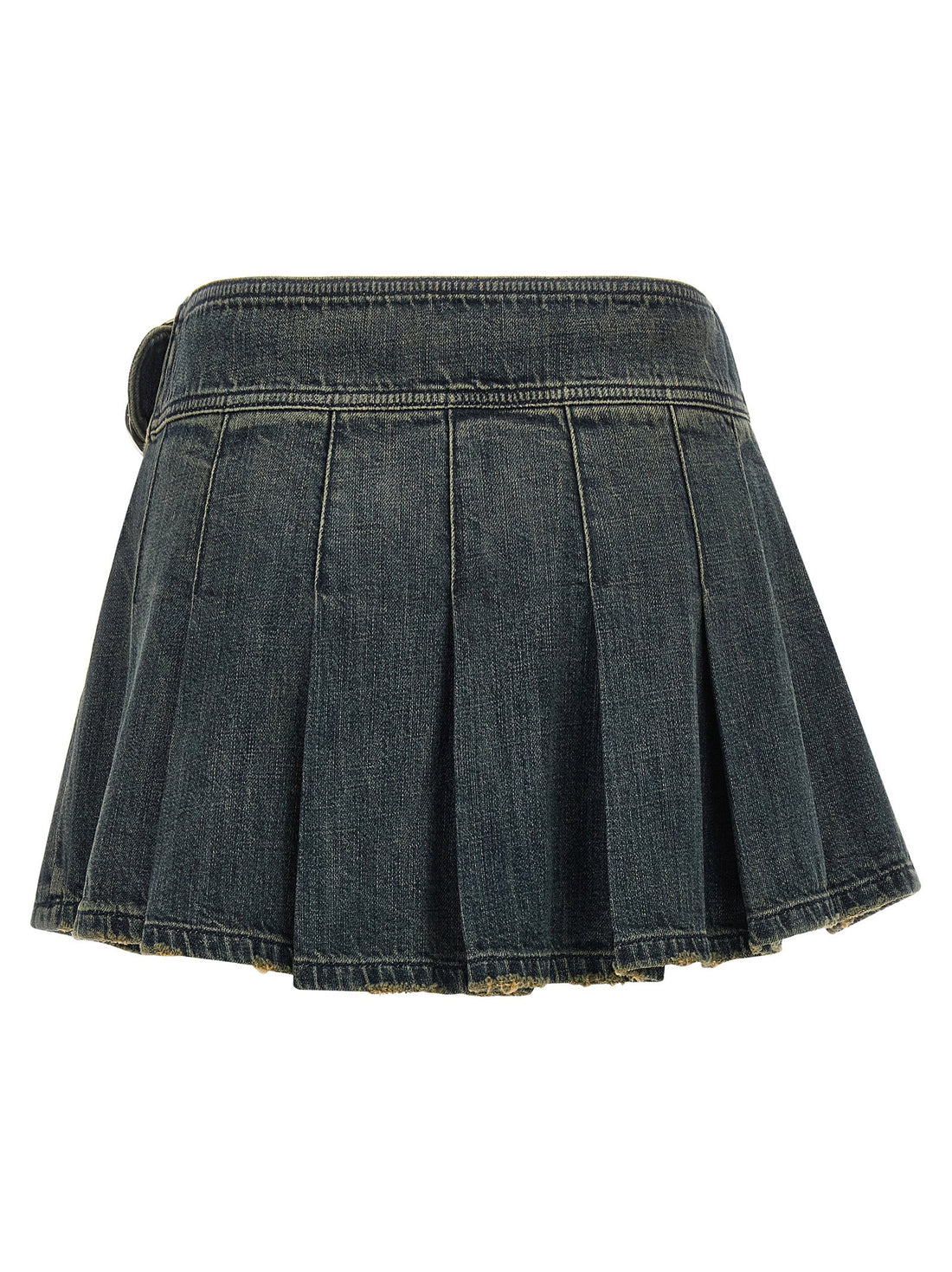 Balenciaga Buckle Pleated Skirt Blue