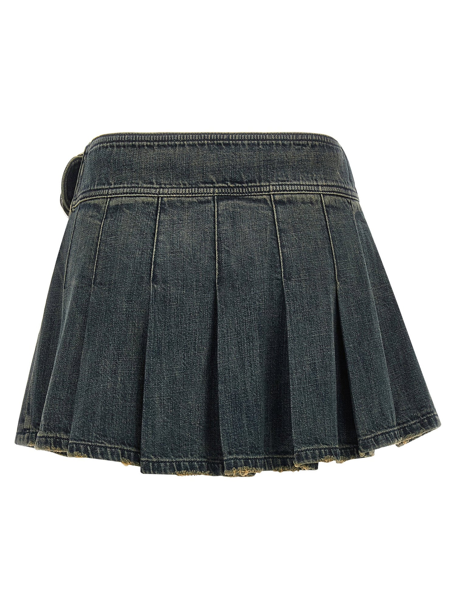 Balenciaga Buckle Pleated Skirt Blue