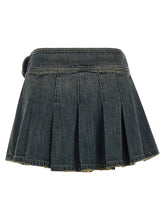 Balenciaga Buckle Pleated Skirt Blue