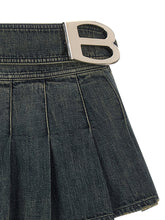 Balenciaga Buckle Pleated Skirt Blue