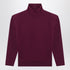 Saint Laurent Boxy High-Neck Purple Wool Sweater with Oversized Shoulders Purple