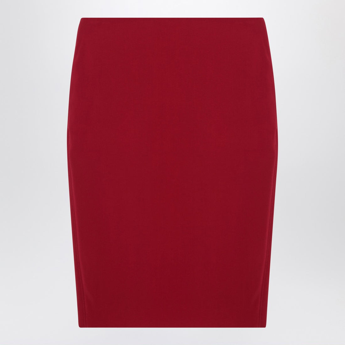 Saint Laurent red satin pencil skirt with Cassandre zip and mid-rise waist red