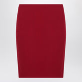 Saint Laurent red satin pencil skirt with Cassandre zip and mid-rise waist red