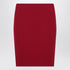Saint Laurent red satin pencil skirt with Cassandre zip and mid-rise waist red