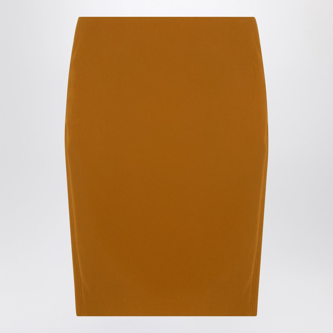 Saint Laurent Ochre Yellow Satin Pencil Skirt Orange