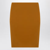 Saint Laurent Ochre Yellow Satin Pencil Skirt Orange
