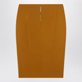 Saint Laurent Ochre Yellow Satin Pencil Skirt Orange