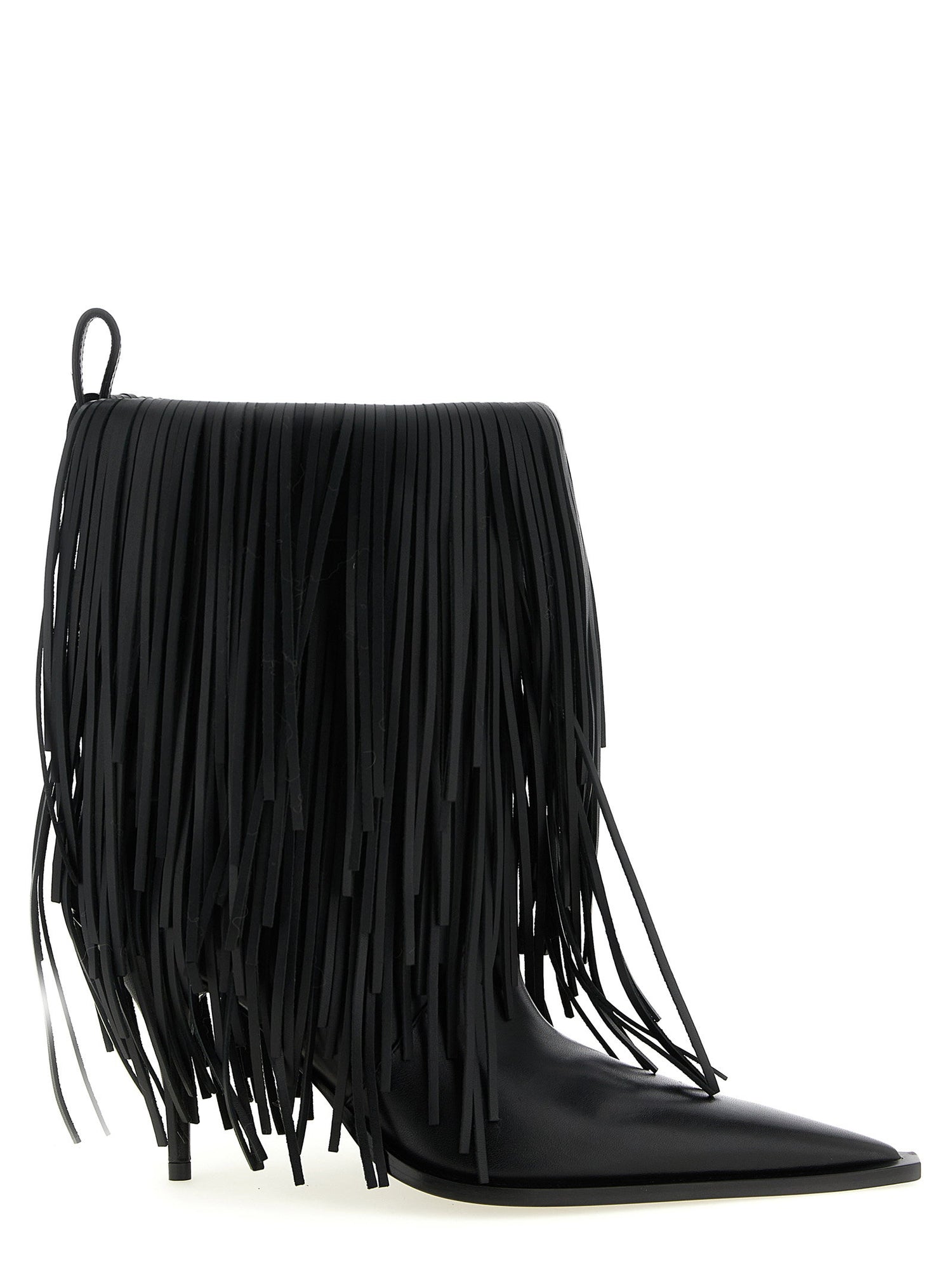 Balenciaga Avenue Fringe Ankle Boots Black