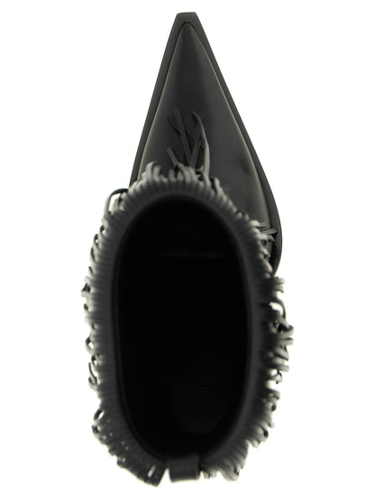 Balenciaga Avenue Fringe Ankle Boots Black