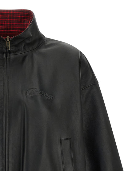 Balenciaga Reversible Leather Jacket Black  