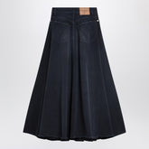 Balenciaga Maxi Godet Denim Skirt Blue