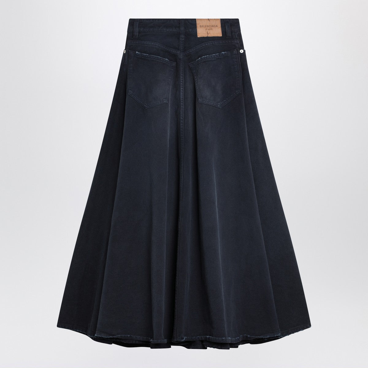 Balenciaga Maxi Godet Denim Skirt Blue