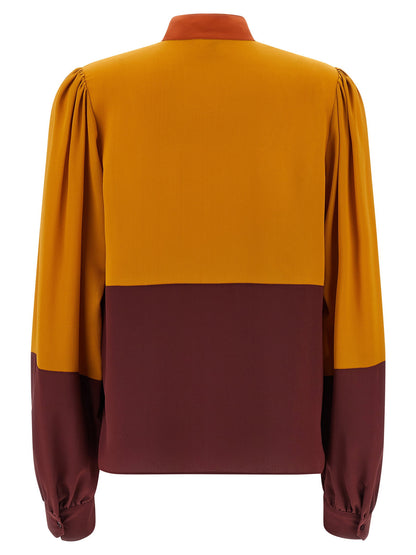 Saint Laurent Color-block Blouse Multicolor
