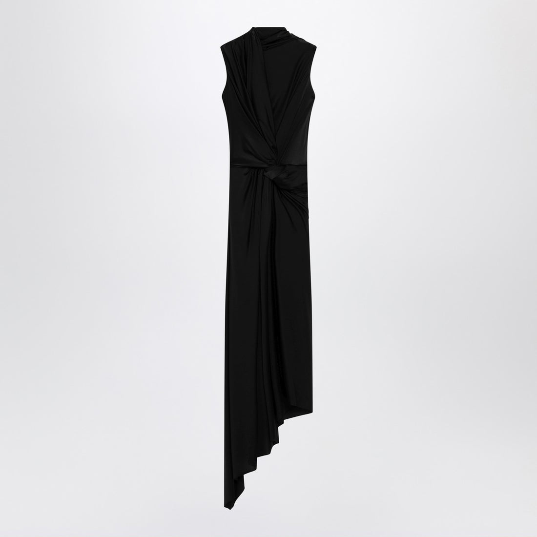 Balenciaga Draped Midi Dress Black black