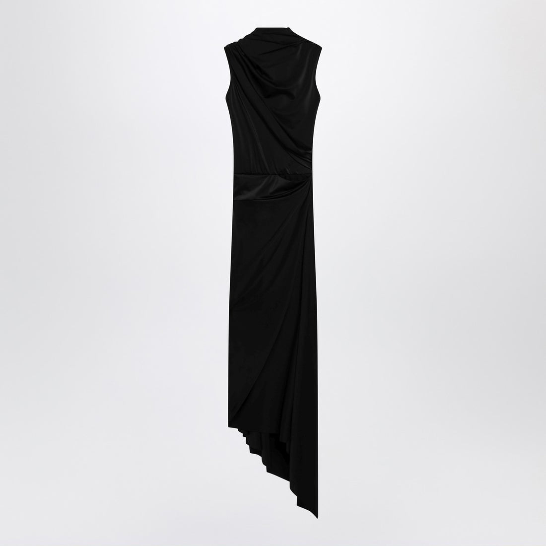 Balenciaga Draped Midi Dress Black black