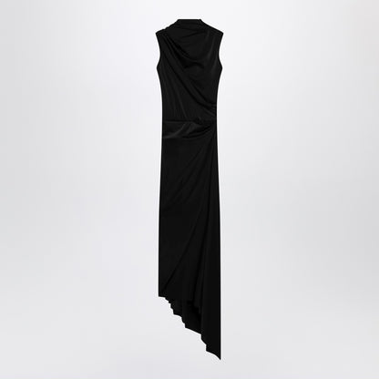 Balenciaga Draped Midi Dress Black black