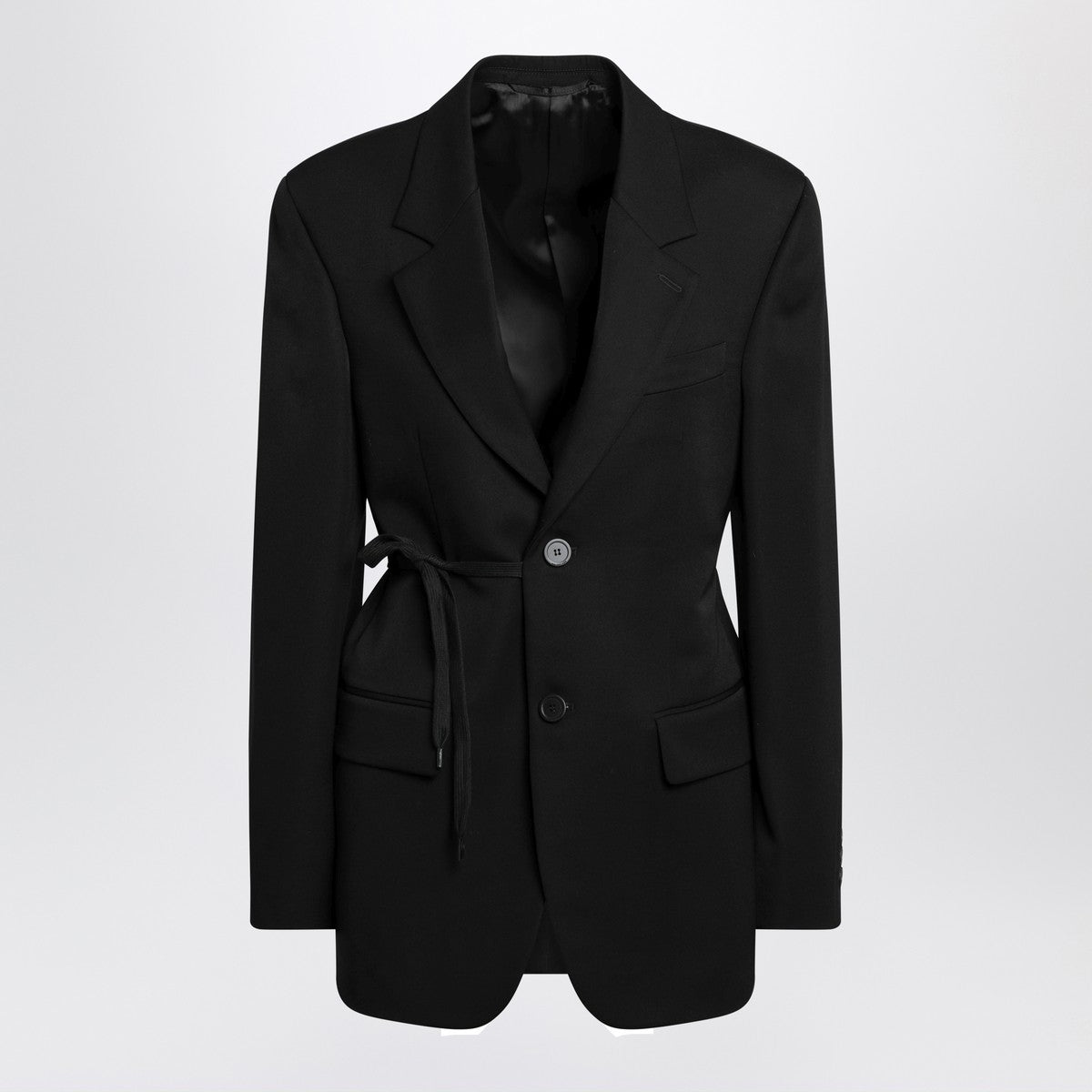 Balenciaga Single-Breasted Wool Jacket Black