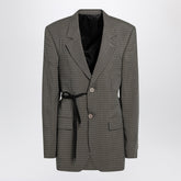 Balenciaga Vichy Lyocell Jacket Side Lace Green