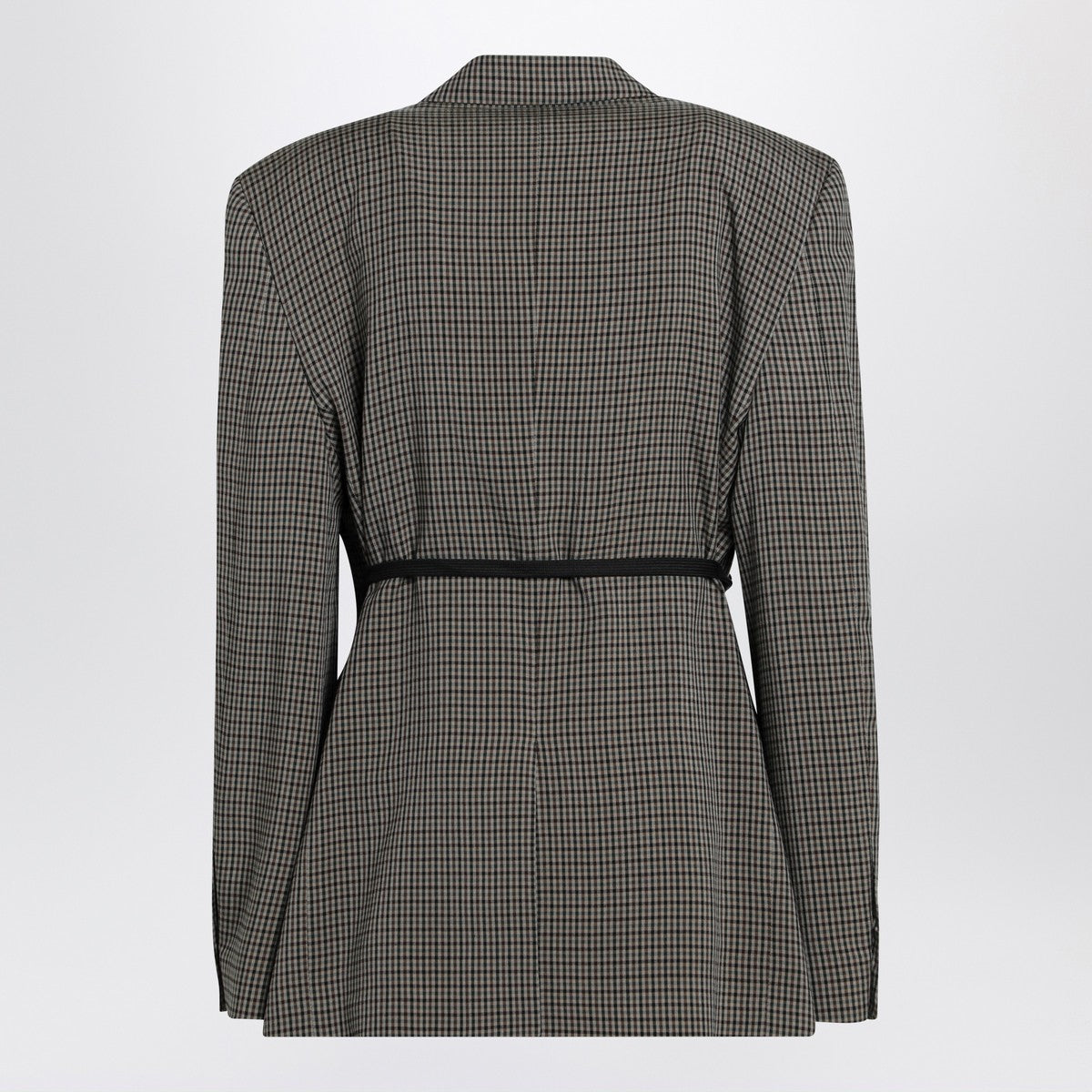 Balenciaga Vichy Lyocell Jacket Side Lace Green