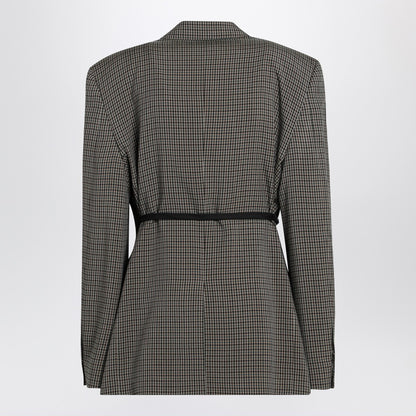 Balenciaga Vichy Lyocell Jacket Side Lace Green