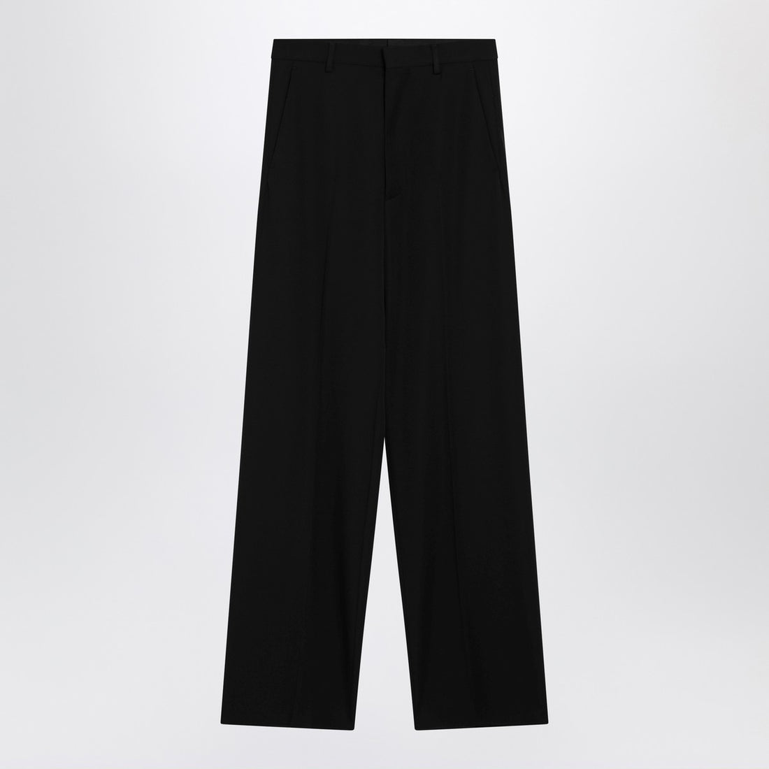 Balenciaga Wide Wool Trousers Black black