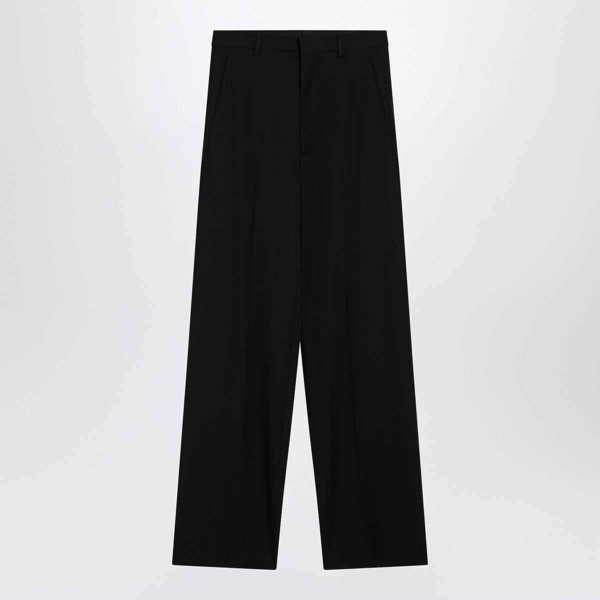 Balenciaga Wide Wool Trousers Black black