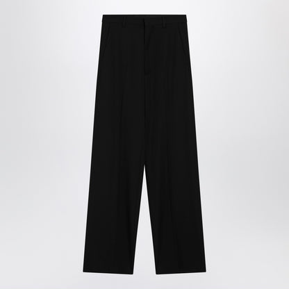 Balenciaga Wide Wool Trousers Black black