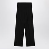 Balenciaga Wide Wool Trousers Black black