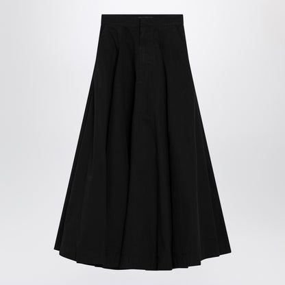 Balenciaga Godet Cotton Ripstop Maxi Skirt Black