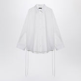 Balenciaga Lace-Up Cotton Oversized Shirt White
