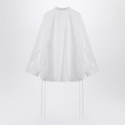 Balenciaga Lace-Up Cotton Oversized Shirt White