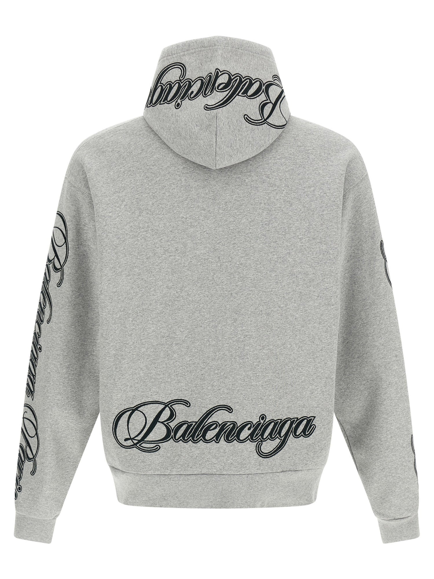 Balenciaga Cursive Hoodie Gray