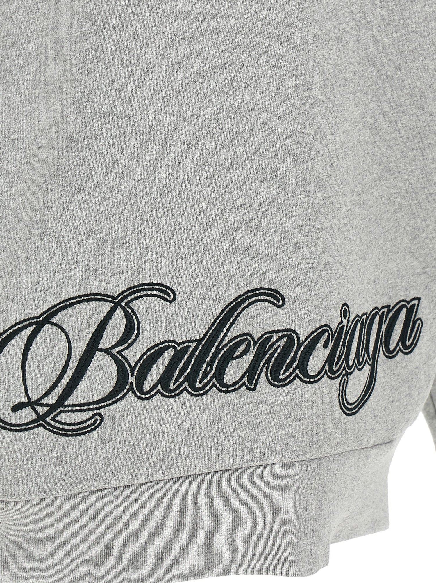 Balenciaga Cursive Hoodie Gray