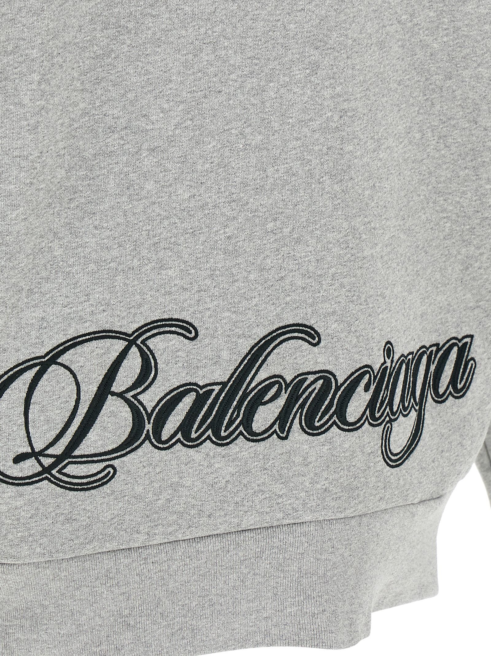 Balenciaga Cursive Hoodie Gray