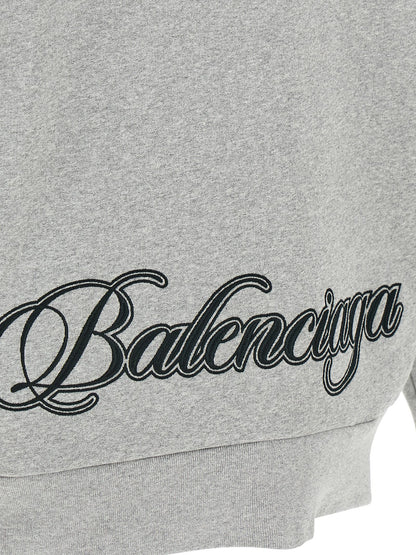 Balenciaga Cursive Hoodie Gray